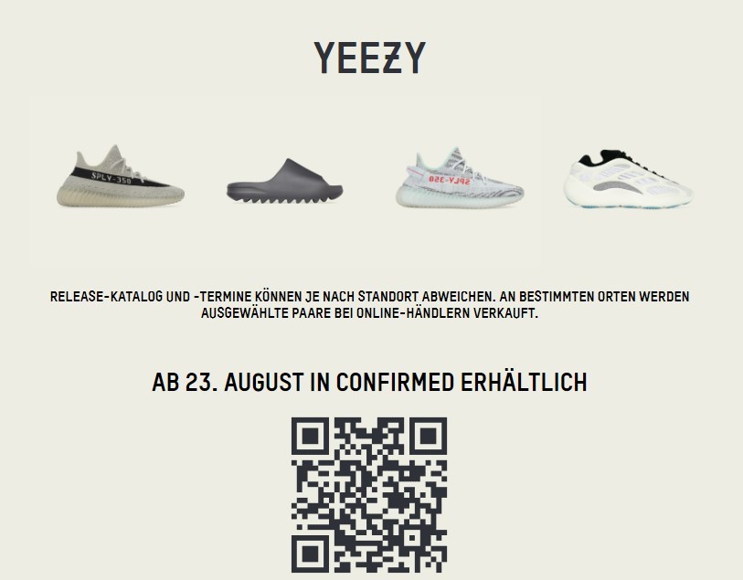 Adidas yeezy shop release calendar